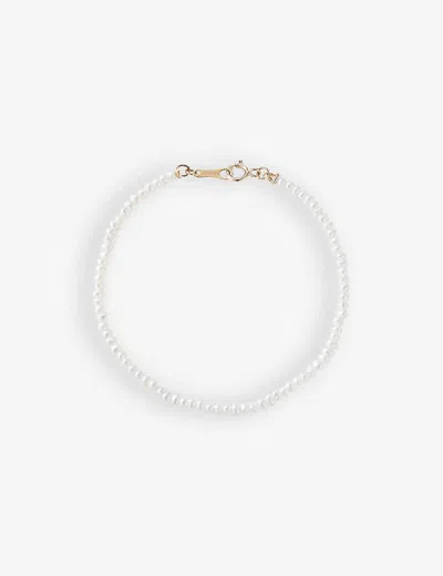 Mizuki Womens 14kt Yellow Gold Dancing Pearl 14ct Yellow-gold And Freshwater Pearl Bracelet