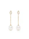Mizuki 14kt Yellow Gold Diamond And Pearl Drop Earrings In Gold