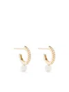 Mizuki 14kt Yellow Gold Diamond Pearl Hoop Earrings In Gold