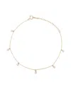 Mizuki 14kt Yellow Gold Floating Pearl Anklet In Gold