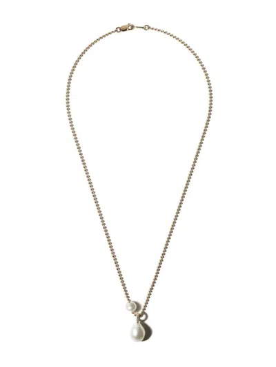 Mizuki 14kt Yellow Gold Freshwater Pearl Diamond Necklace In Brown