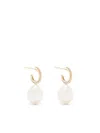 Mizuki 14kt Yellow Gold Pearl And Diamond Earrings In Gold