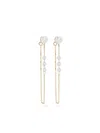Mizuki 14kt Yellow Gold Sea Of Beauty Pearl And Diamond Chain Earrings In Gold