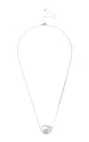 Mizuki 18k White Gold Pearl And Diamond Necklace