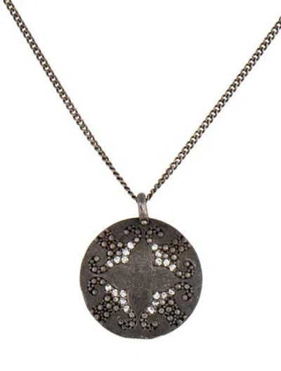 Pre-owned Mizuki Diamond Encrusted Pendant Necklace, 18" In Multicolor