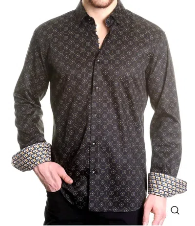 Mizumi Couture Elegant Modern Fit Shirt In Black In Brown