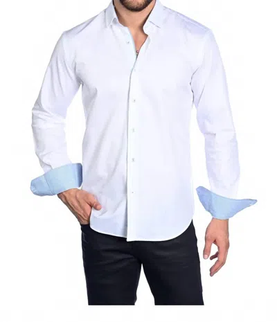 Mizumi Couture Kama Shirt In White/blue