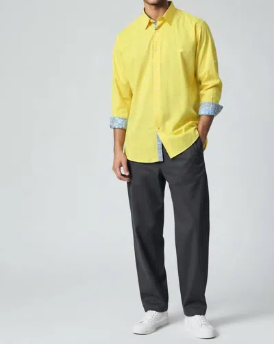 Mizumi Couture Slim Fit Casual Long Sleeve Shirt In Yellow