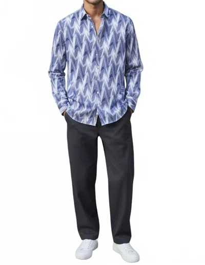 Mizumi Couture Slim Fit Long Sleeve Shirt In Blue