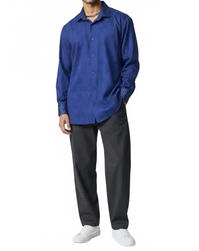 Mizumi Couture Slim Fit Smart Casual Shirt In Navy In Blue