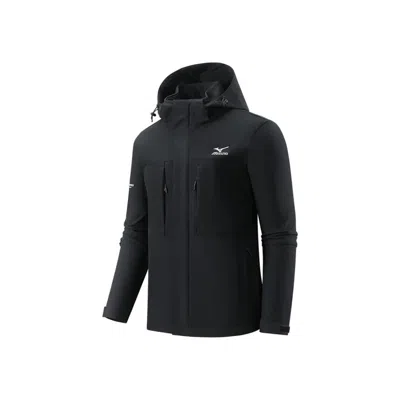 Mizuno 男士新款户外防水夹克男防风休闲外衣耐磨软壳衣男外套 In Black