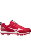 Mizuno Advanced Finch Elite 5 Tpu Molded Fastpitch Softball "red/white" Sneakers In White