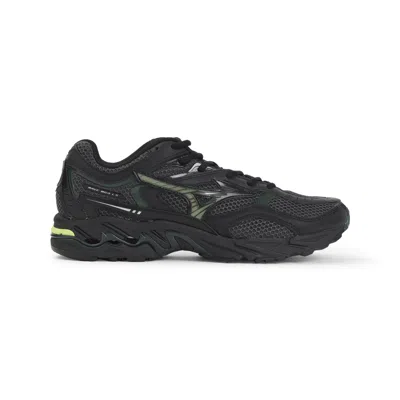 Mizuno Black Oustern Green Wave Mustang Lg Sport Sneakers In Multi