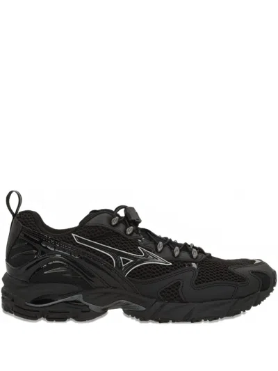 Mizuno Black Rubber Polyurethane Fabric Flat Shoes