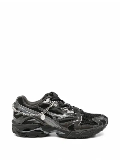 Mizuno Chain-link Mesh Sneakers In Black