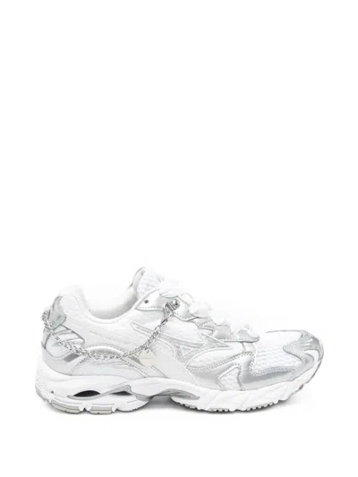 Mizuno Chain-link Panelled Sneakers In White