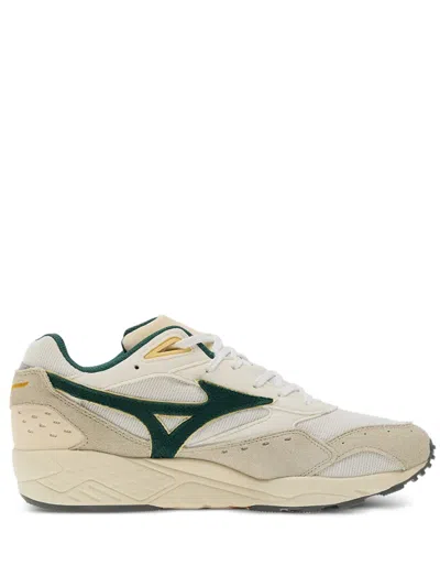 Mizuno Contender S Suede-panelled Lace-up Sneakers In White