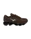 Mizuno Dark Brown Mesh Sneakers With Supportive Overlays In Brown