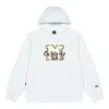 Mizuno Logo Print Hoodie 'white' In Blue