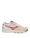 Mizuno Man Sneakers Beige Size 5 Pigskin, Textile Fibers In Beige