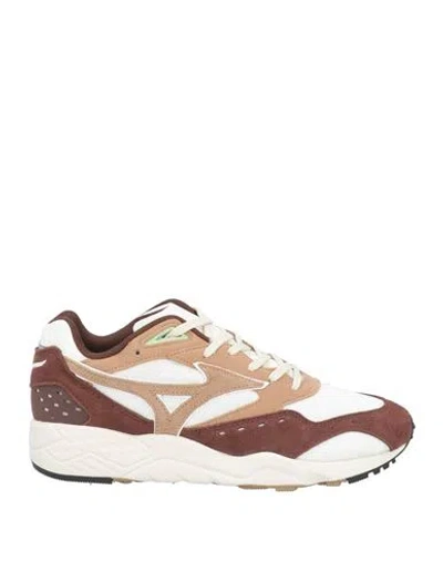 Mizuno Man Sneakers Chocolate Brown Size 8 Leather, Textile Fibers