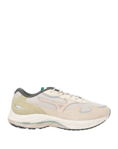 Mizuno Man Sneakers Cream Size 7.5 Textile Fibers, Leather In Neutral