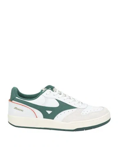 Mizuno Man Sneakers Green Size 8.5 Leather In White