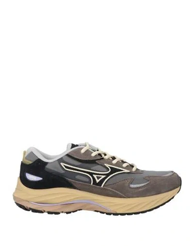 Mizuno Man Sneakers Lead Size 9 Leather, Textile Fibers In Brown