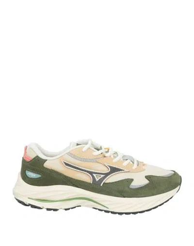 Mizuno Man Sneakers Military Green Size 9 Leather, Textile Fibers