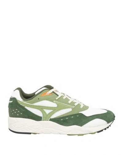 Mizuno Man Sneakers Military Green Size 9 Leather, Textile Fibers