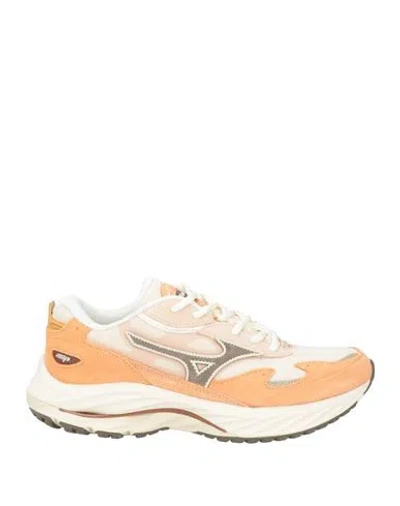 Mizuno Man Sneakers Off White Size 7 Leather, Textile Fibers