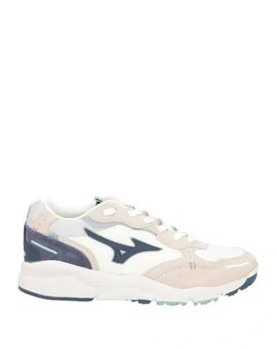 Mizuno Man Sneakers Off White Size 8 Pigskin, Textile Fibers