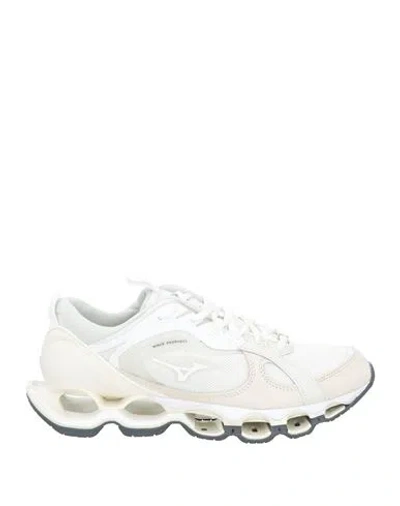 Mizuno Man Sneakers Off White Size 9 Textile Fibers, Leather