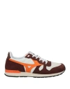 Mizuno Man Sneakers Orange Size 6 Soft Leather, Textile Fibers In Orange