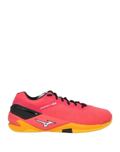 Mizuno Man Sneakers Red Size 9 Textile Fibers In Multi