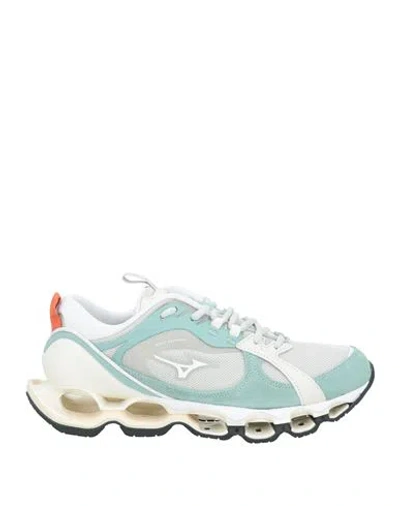 Mizuno Man Sneakers Turquoise Size 7 Leather, Textile Fibers In Blue