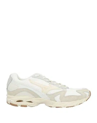 Mizuno Man Sneakers White Size 14 Leather, Textile Fibers