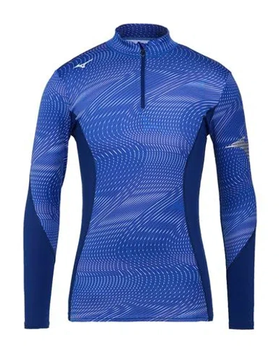 Mizuno Man T-shirt Azure Size M Polyester, Polyacrylic, Elastane In Blue