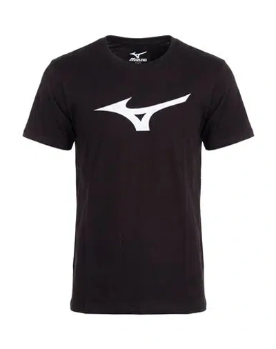 Mizuno Man T-shirt Black Size Xs Cotton In Yellow