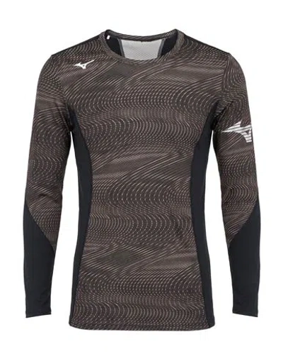 Mizuno Man T-shirt Dark Brown Size S Polyester, Polyacrylic, Elastane