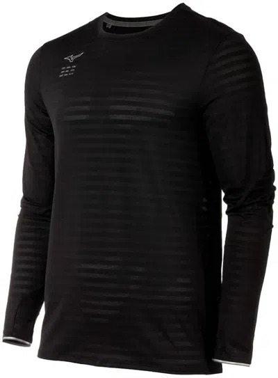 Mizuno Men's Alpha Eco Running Long Sleeve T-shirt - Plus In Black