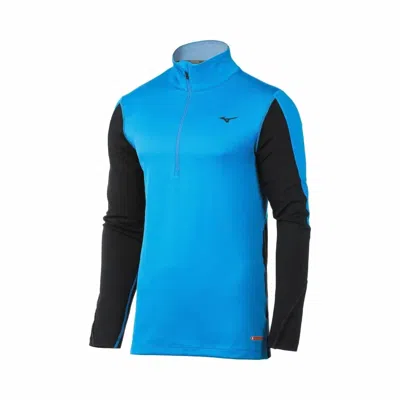 Mizuno Men's Breath Thermo Half Zip Top In Campanula/black In Blue