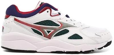 Pre-owned Mizuno Men's  Sky Medal Carefree Sneakers In White/green/red In Multi