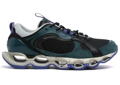 Pre-owned Mizuno Men's  Wave Prophecy Beta 2 Graphpaper Sneakers In Black/aqua/purple