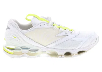 Pre-owned Mizuno Men's  Wave Prophecy Futur Sneakers In White/safety Yellow In Multi