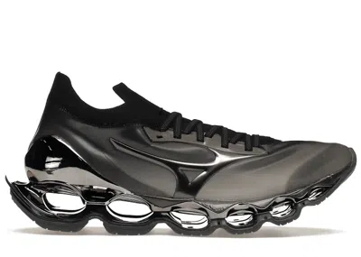 Pre-owned Mizuno Men's  Wave Prophecy Hajime Sorayama Dark Sneakers In Black/metalic/silver