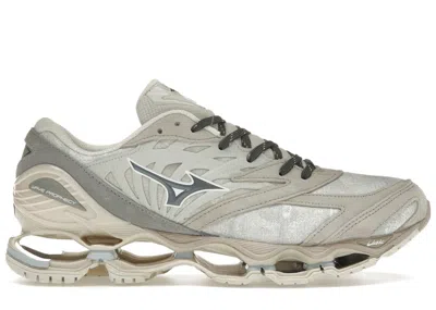 Pre-owned Mizuno Men's  Wave Prophecy Long Sleeve Mimetics Pack Sneakers In Nimbus Cloud/magnet/silver Cloud