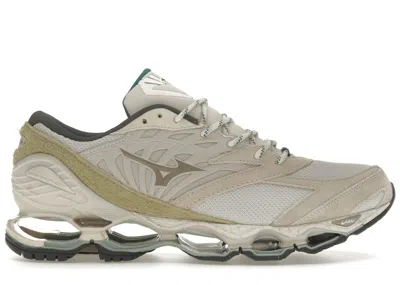 Pre-owned Mizuno Men's  Wave Prophecy Long Sleeve Nomad Pack Sneakers In Silver Cloud/white Sand/cedar