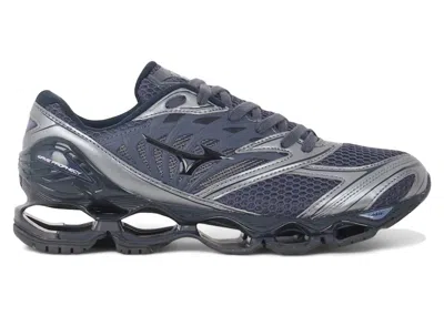 Pre-owned Mizuno Men's  Wave Prophecy Long Sleeve Sneakers In Odyssey Gray/black/metallic Gray