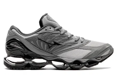 Pre-owned Mizuno Men's  Wave Prophecy Long Sleeve Sneakers In Ultimate Grey/quiet Shade/black